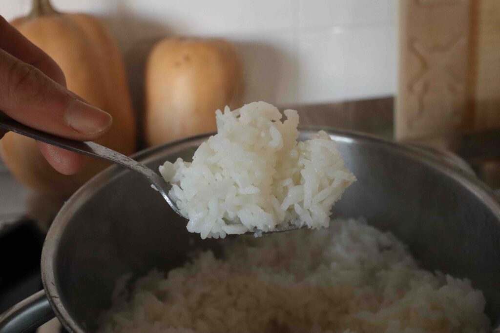 Rice after steaming, The Farming Chefs