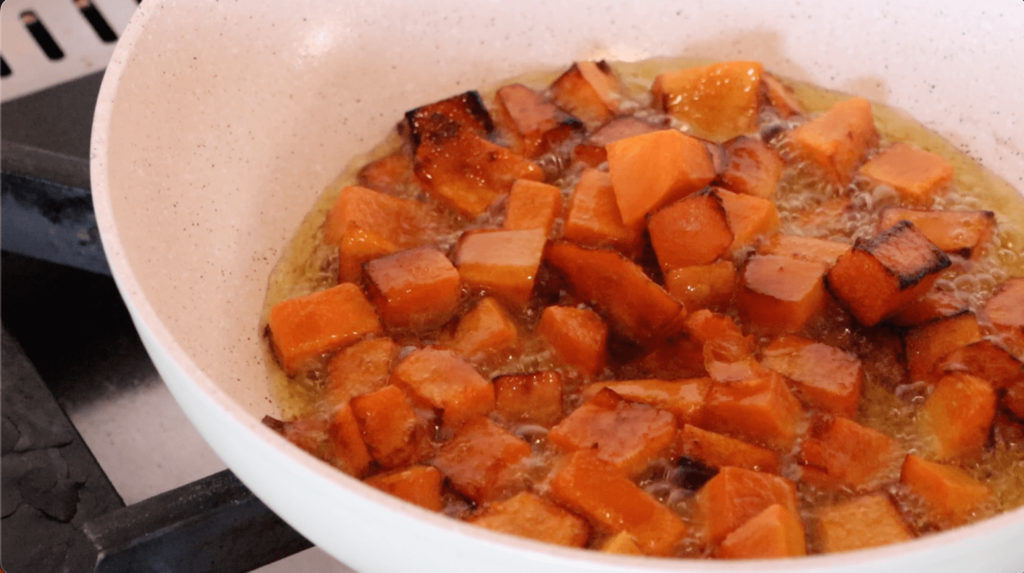 Frying off the pumpkin