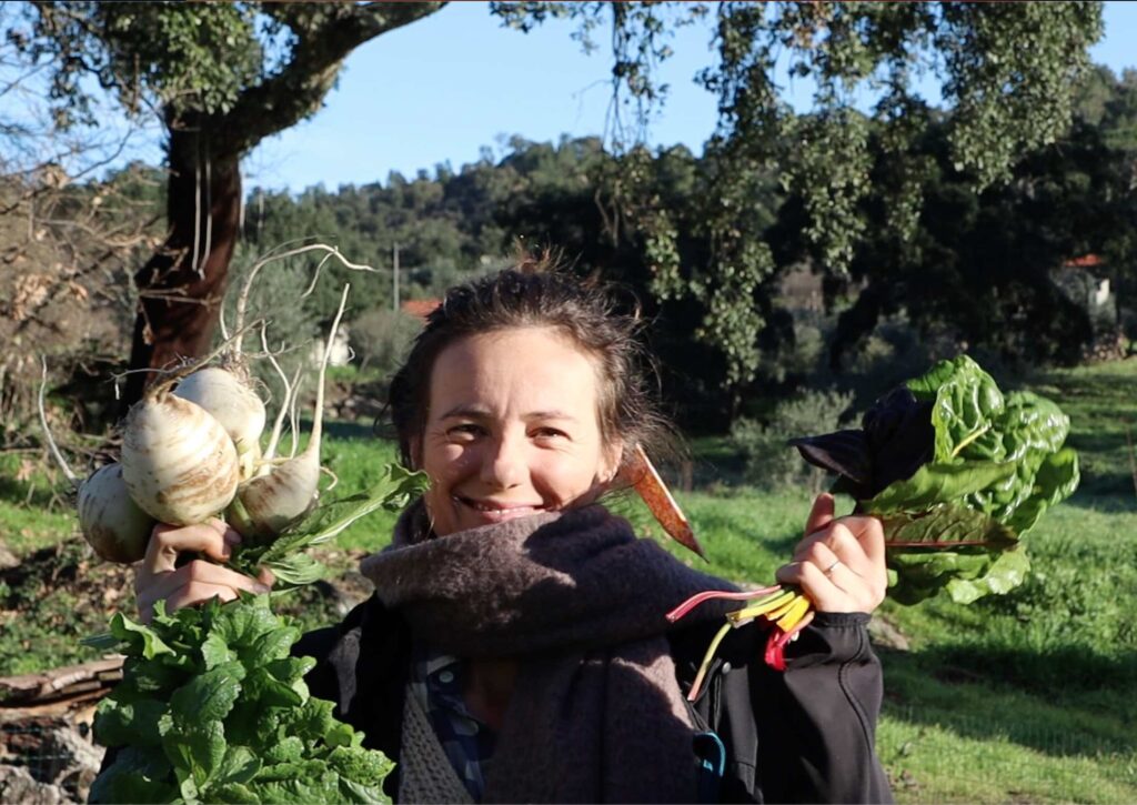 Sophie with Veg, The Farming Chefs