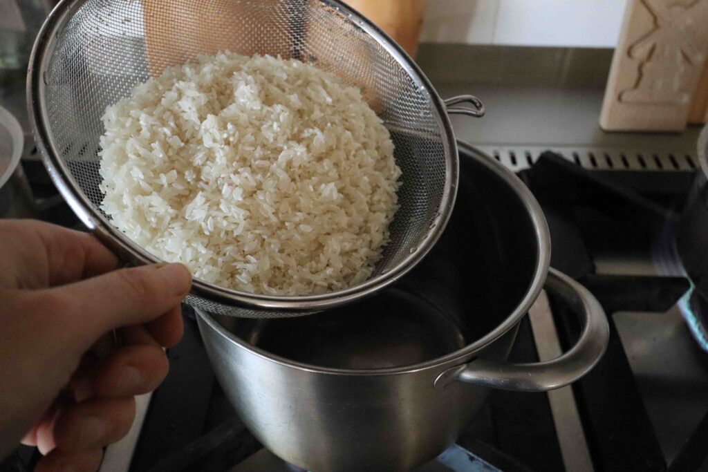 add rice in pot with oil, The Farming Chefs