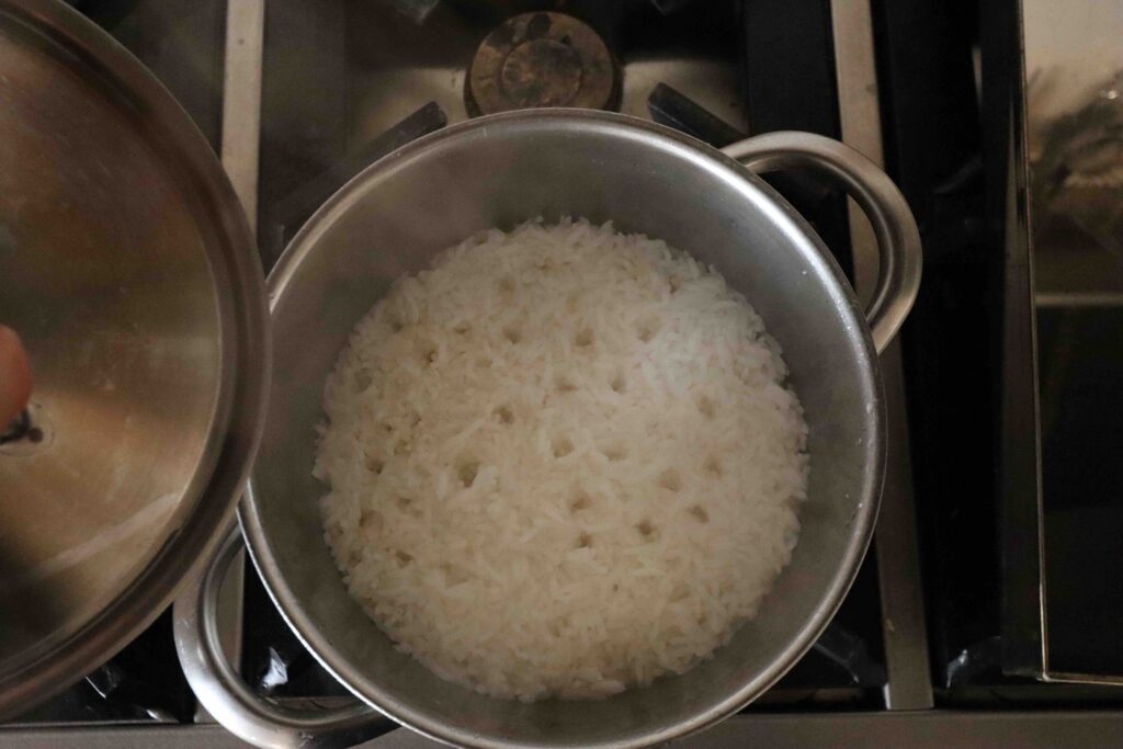 cooked rice before steaming, The Farming Chefs