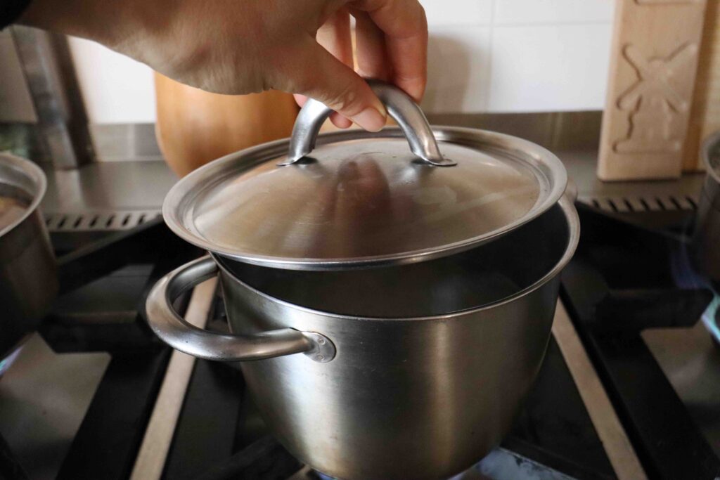 lid on rice in water, The Farming Chefs