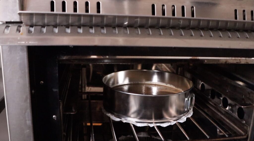 cake tin in oven, The Farming Chefs