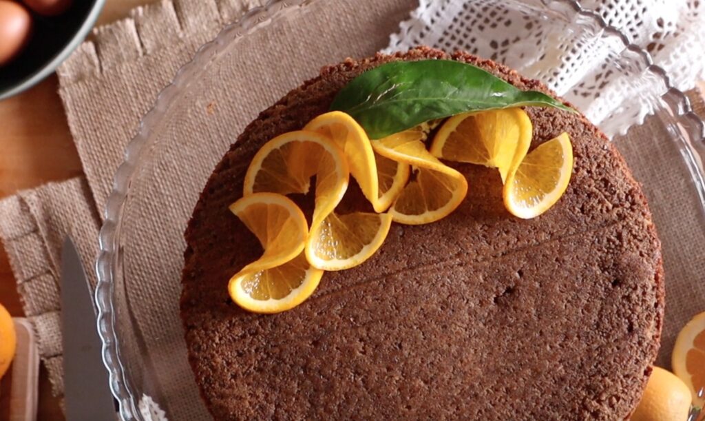 Decorate orange and walnutT cake, The Farming Chefs