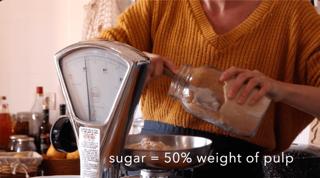 Measured out 50% sugar