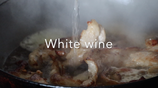 deglaze with white wine