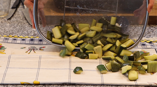 Zucchini under oil