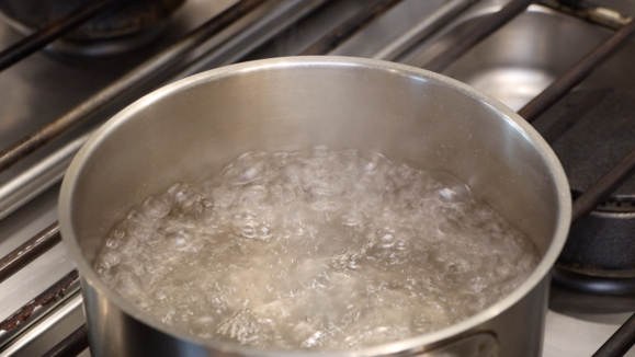 boiling pot of water