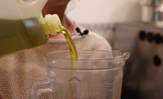 add olive oil to the high speed blender