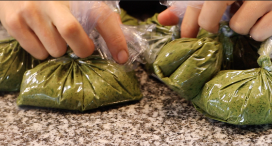 bags of almond and basil spread