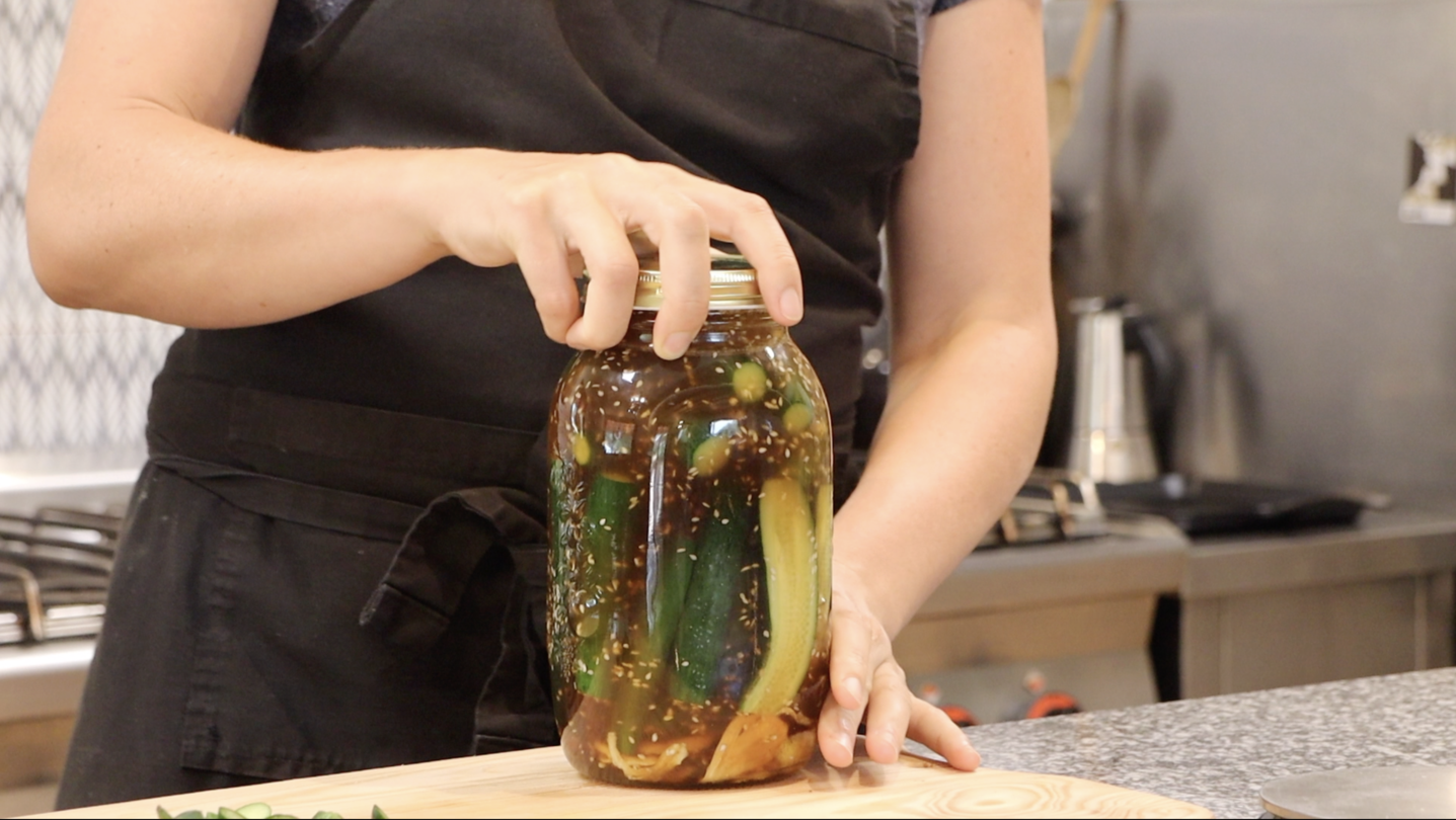Asian-Inspired Fermented Pickles with Star Anise & Orange Peel in glas jar