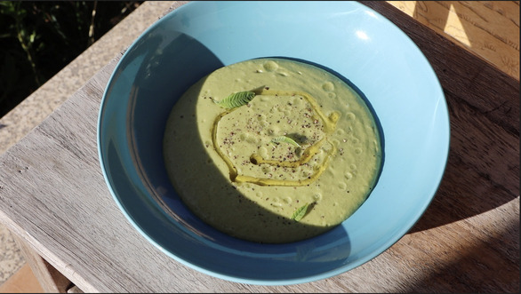 Zucchini, Basil & Parmesan Soup from The Farming Chefs