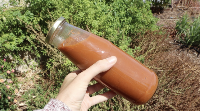 Apple BBQ Sauce (With Steamed Apples) in glass bottle