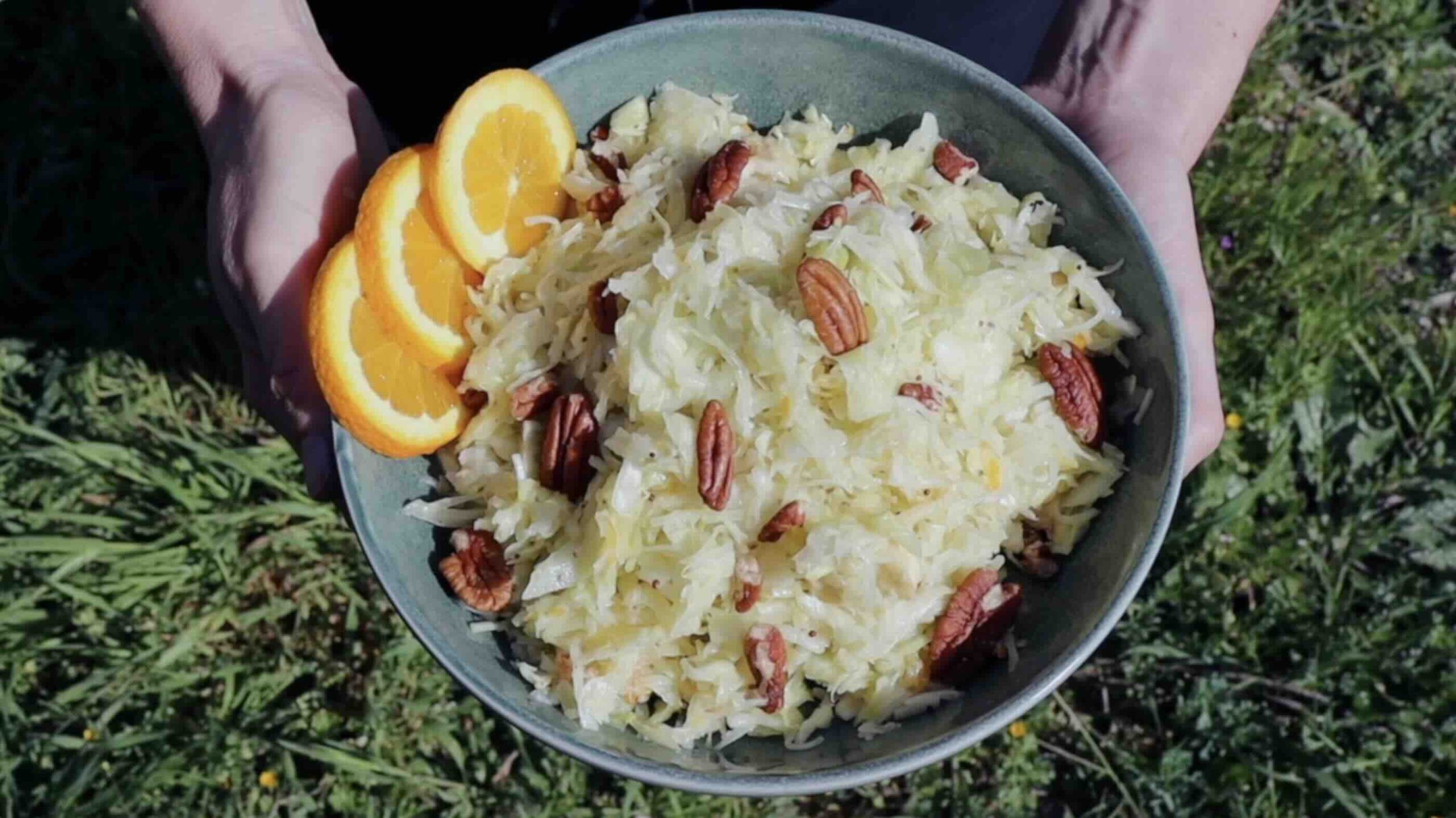 Sweet & Savoury Coleslaw with Dried Apple, Raisins and Citrus Dressing