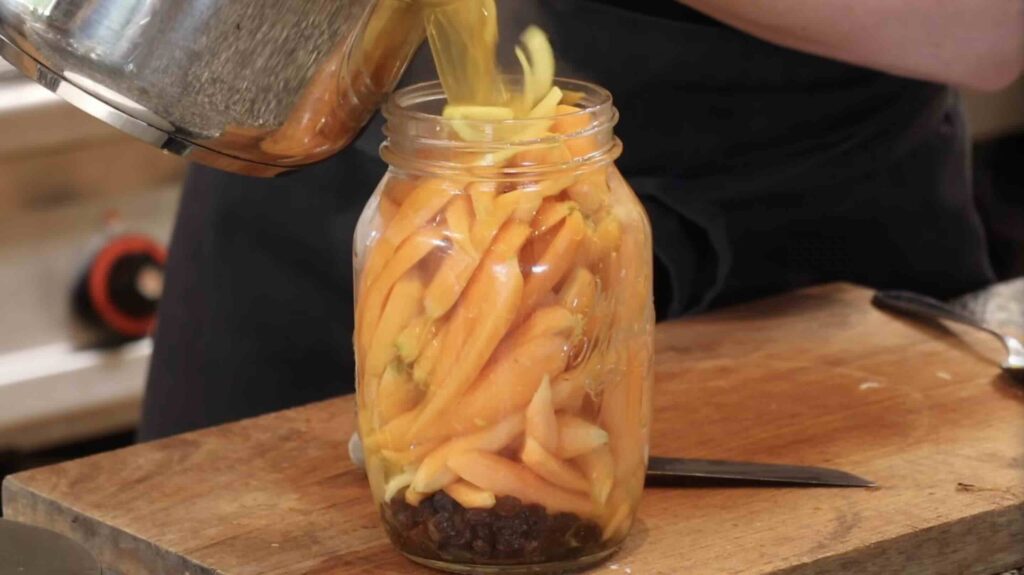 Quick Pickled Curried Carrots with Raisins