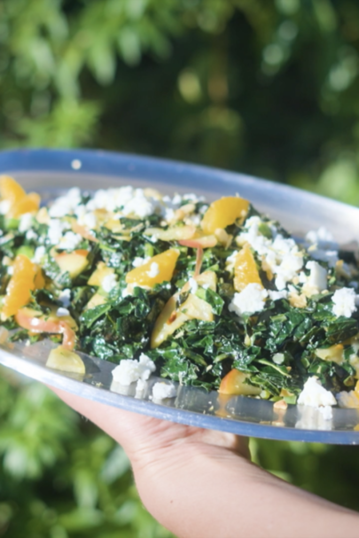 Palm Cabbage and Warm Apple Salad With Feta & Tangerines (Farm-Style Festive Side Dish)